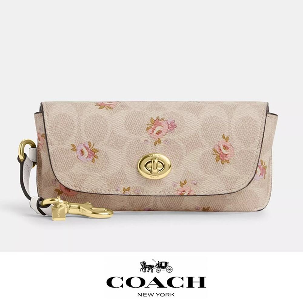 🌸Sunglass Case In Signature Canvas With Floral Print